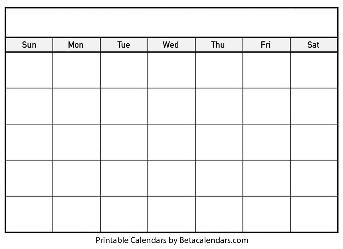 free printable blank calendar