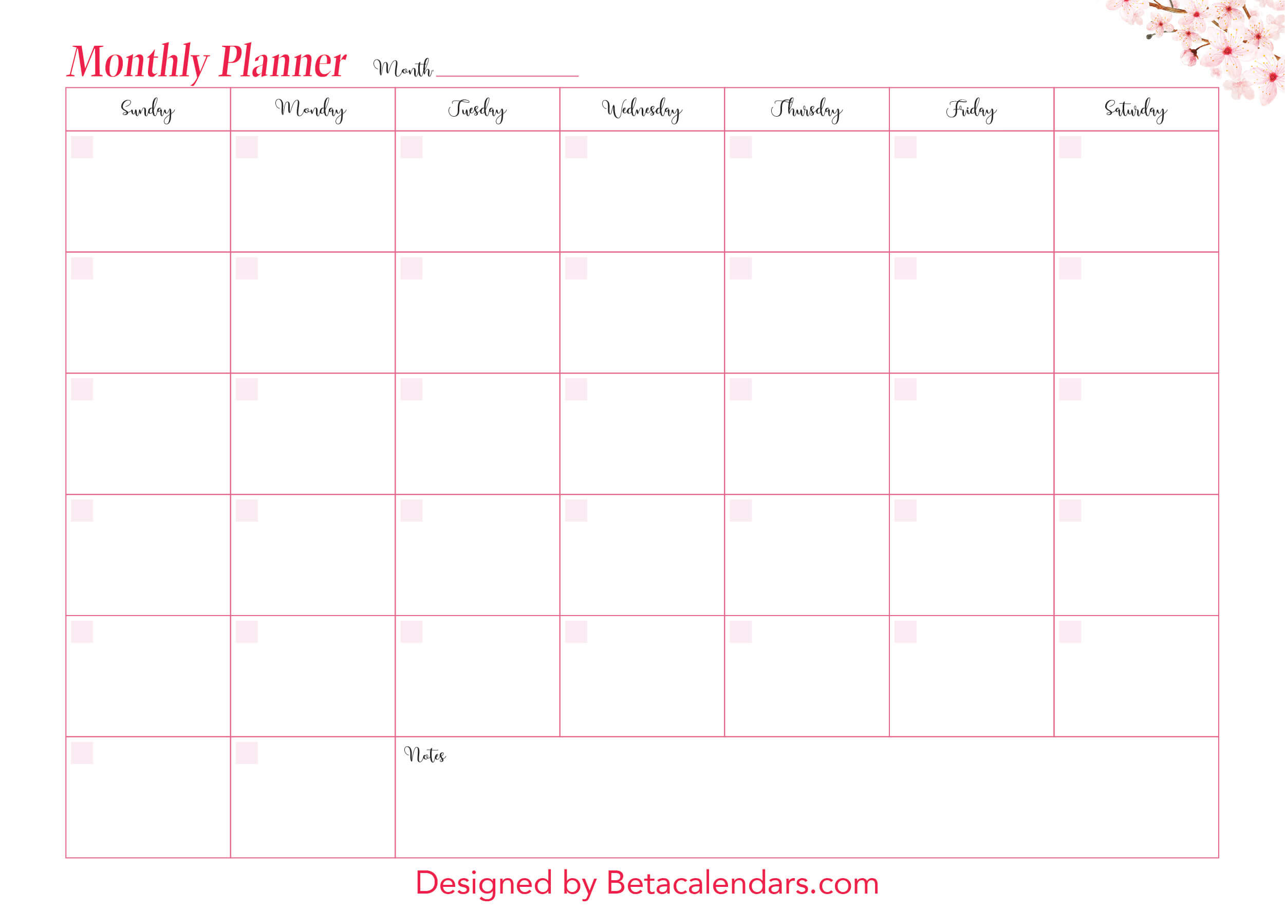 Monthly Planner Free Printable