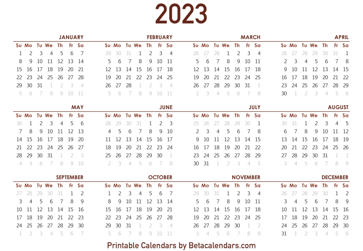 2023 Calendar Beta Calendars