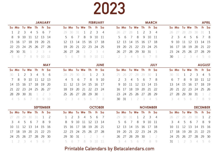 2023 Calendar - Beta Calendars