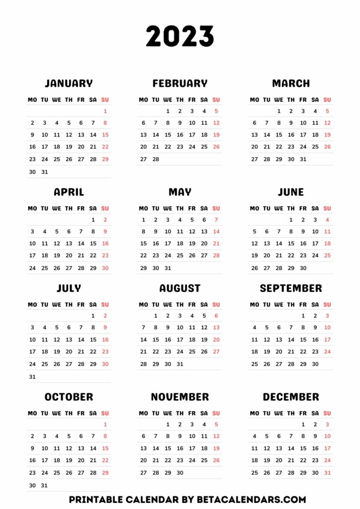 2023 Calendar - Beta Calendars