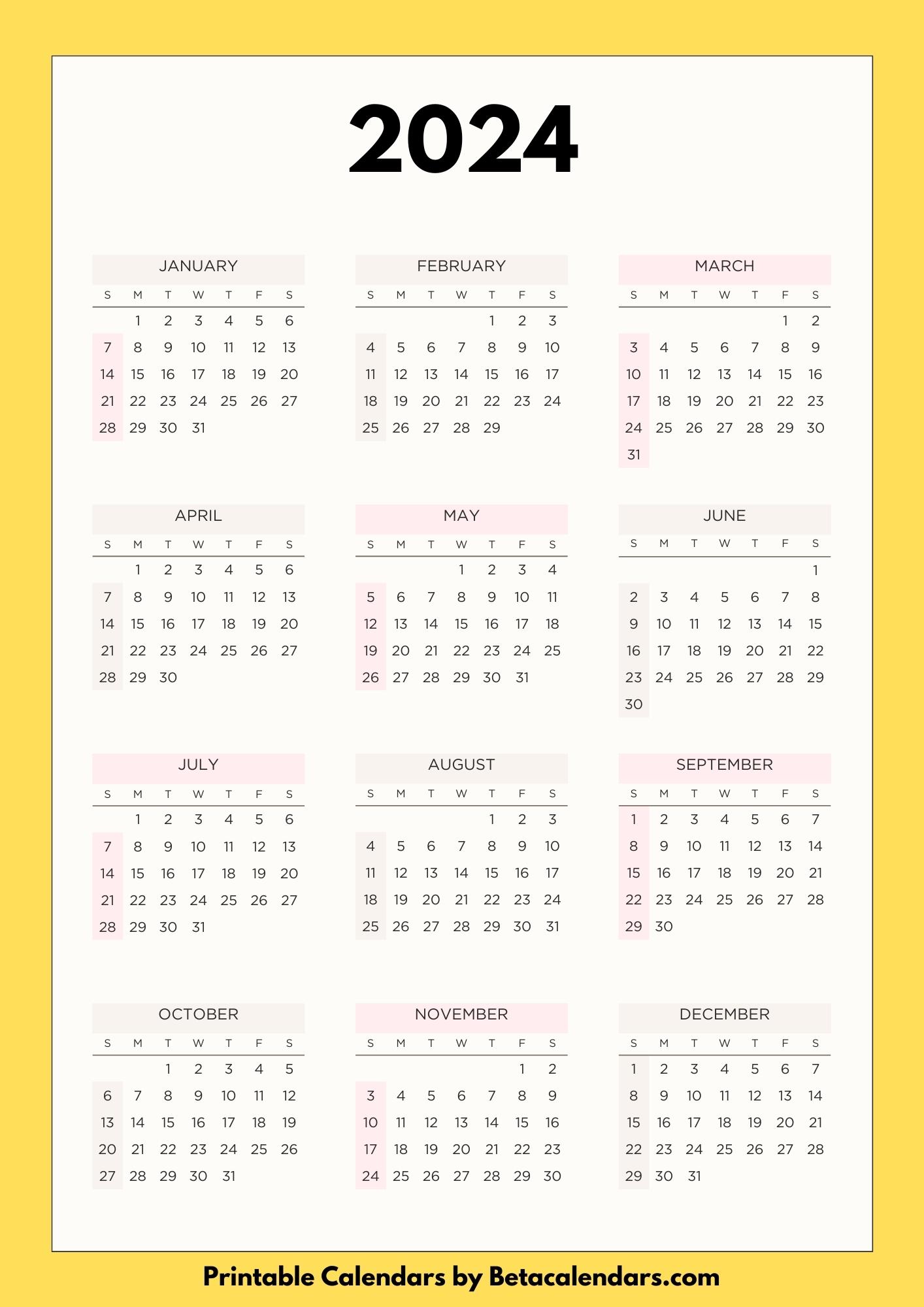 2024 Calendar - Beta Calendars