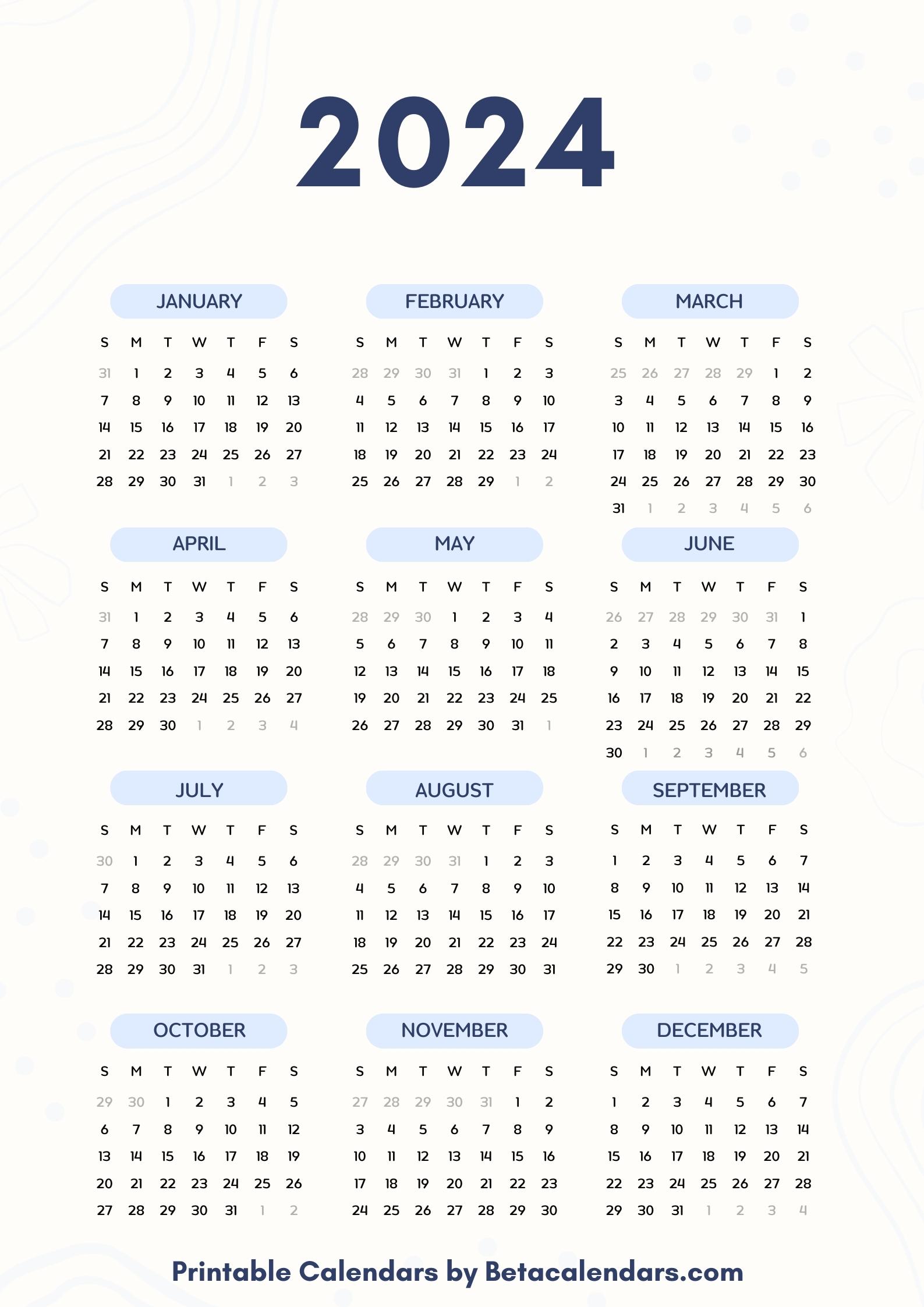 2024 Calendar - Beta Calendars