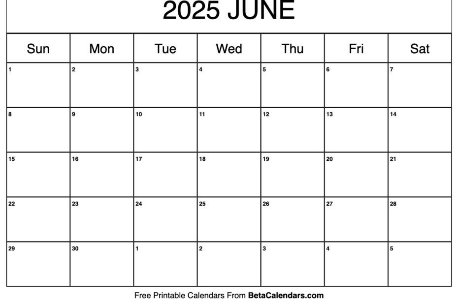 June 2025 Calendar