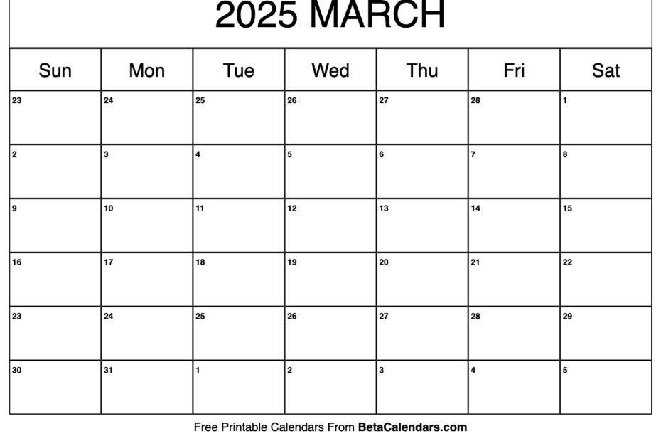 March 2025 Calendar