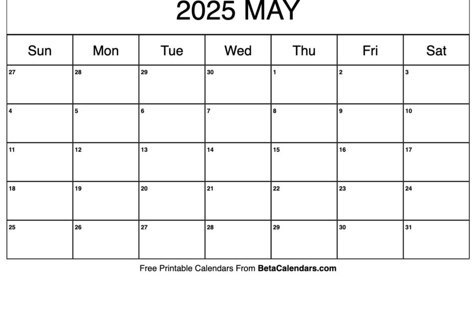 May 2025 Calendar