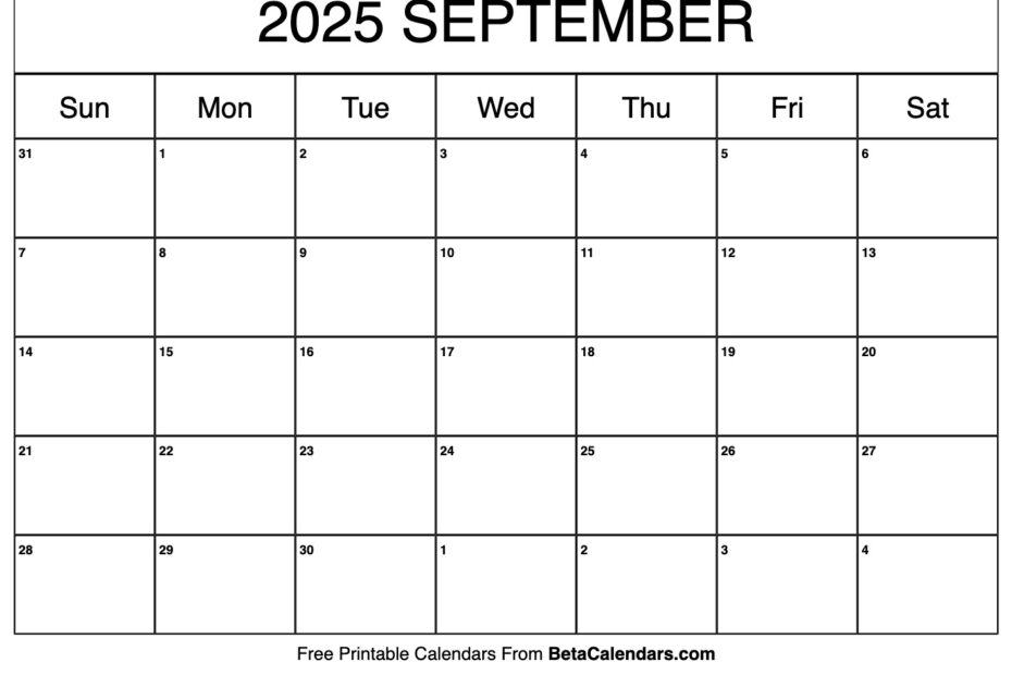 September 2025 Calendar